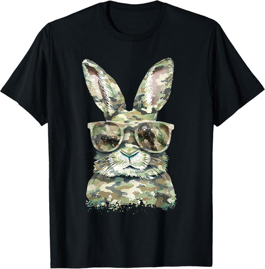 Funny Bunny Glasses Rabbit Happy Easter Camouflage Trendy