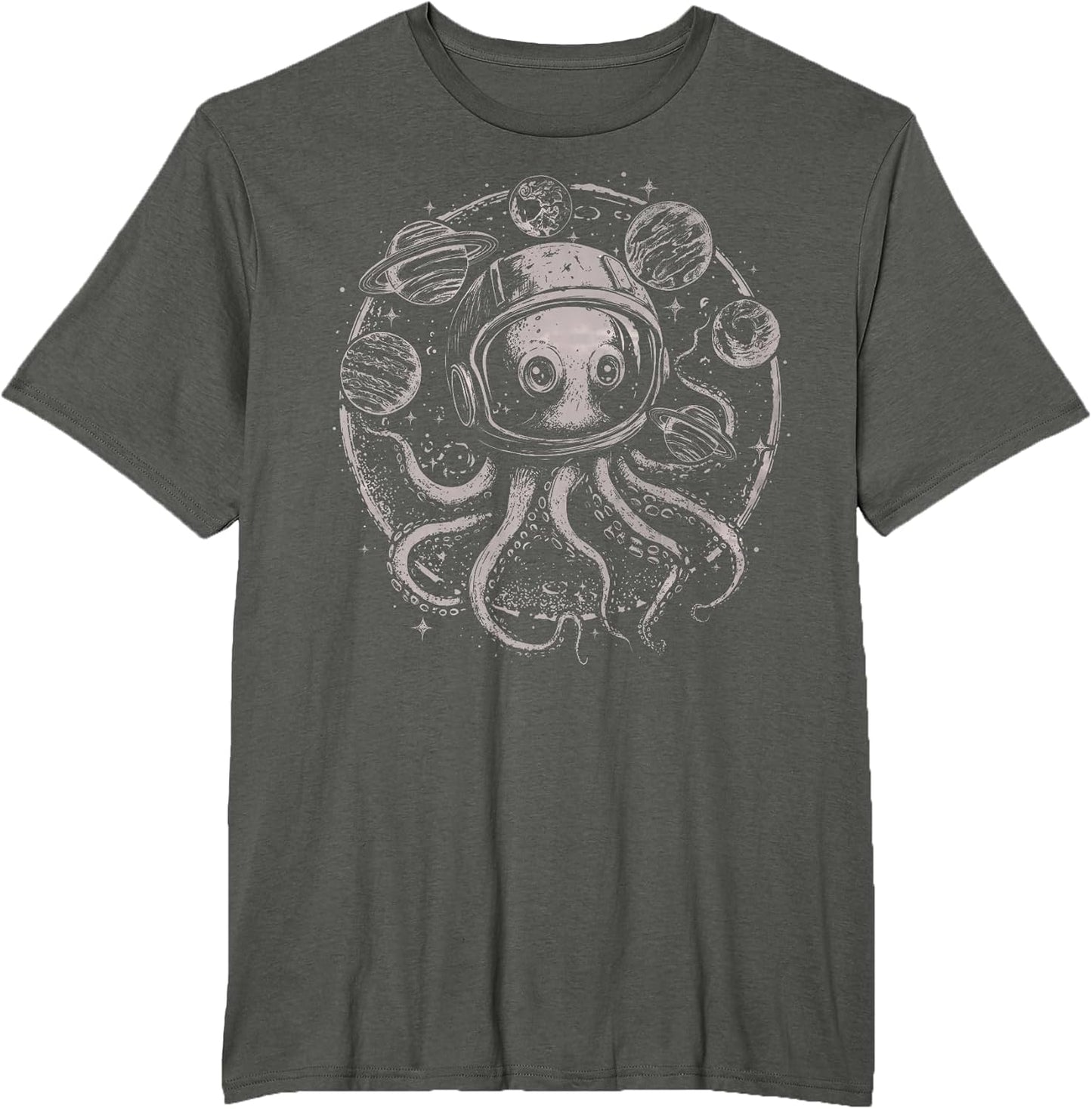 Funny Astronaut Octopus Outer Space UFO Alien Cosmic Horror