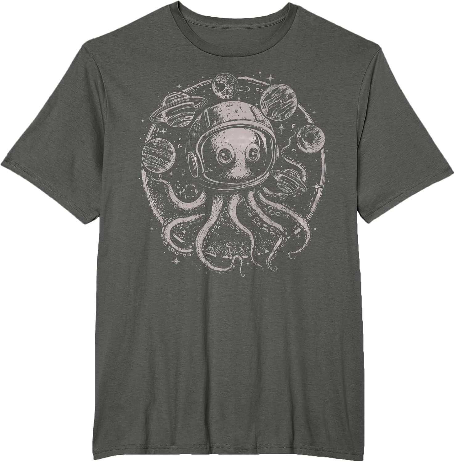 Funny Astronaut Octopus Outer Space UFO Alien Cosmic Horror