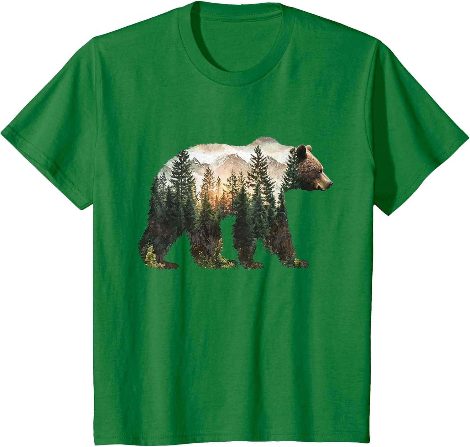 Bear Forest Mountains Trees Nature Sunset Outdoor Graphic