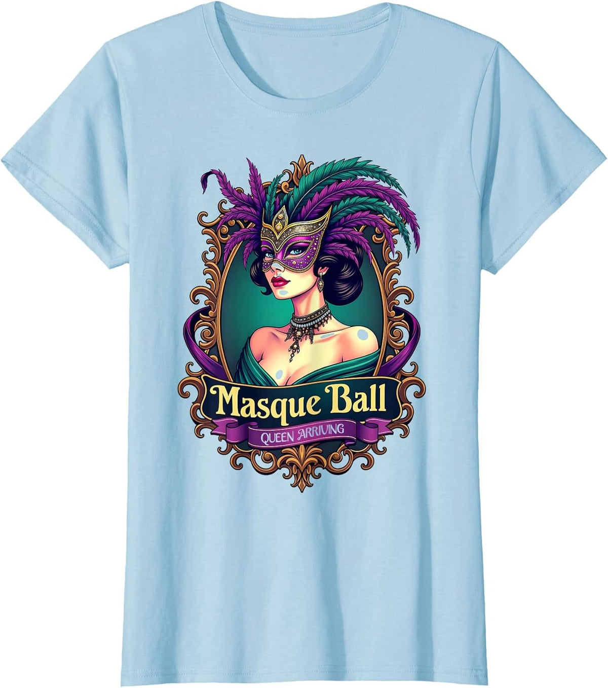 Masque Ball Queen Arriving Mardi Gras Design