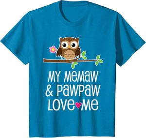 Kids Memaw and Pawpaw Love Me Granddaughter Owl