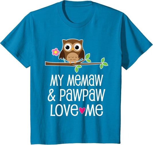 Kids Memaw and Pawpaw Love Me Granddaughter Owl