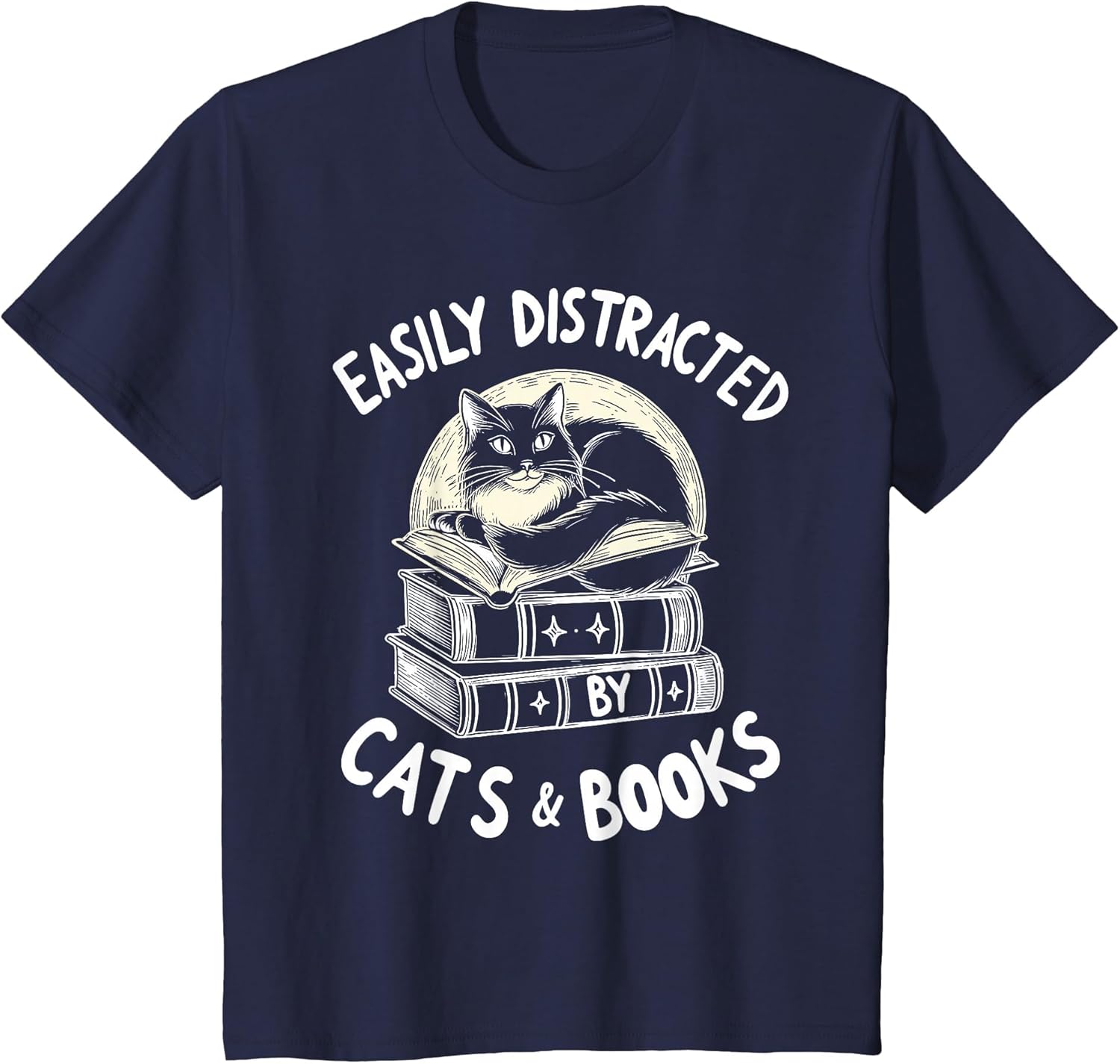 Cat Book - Easily Distracted by Funny Cats and Books
