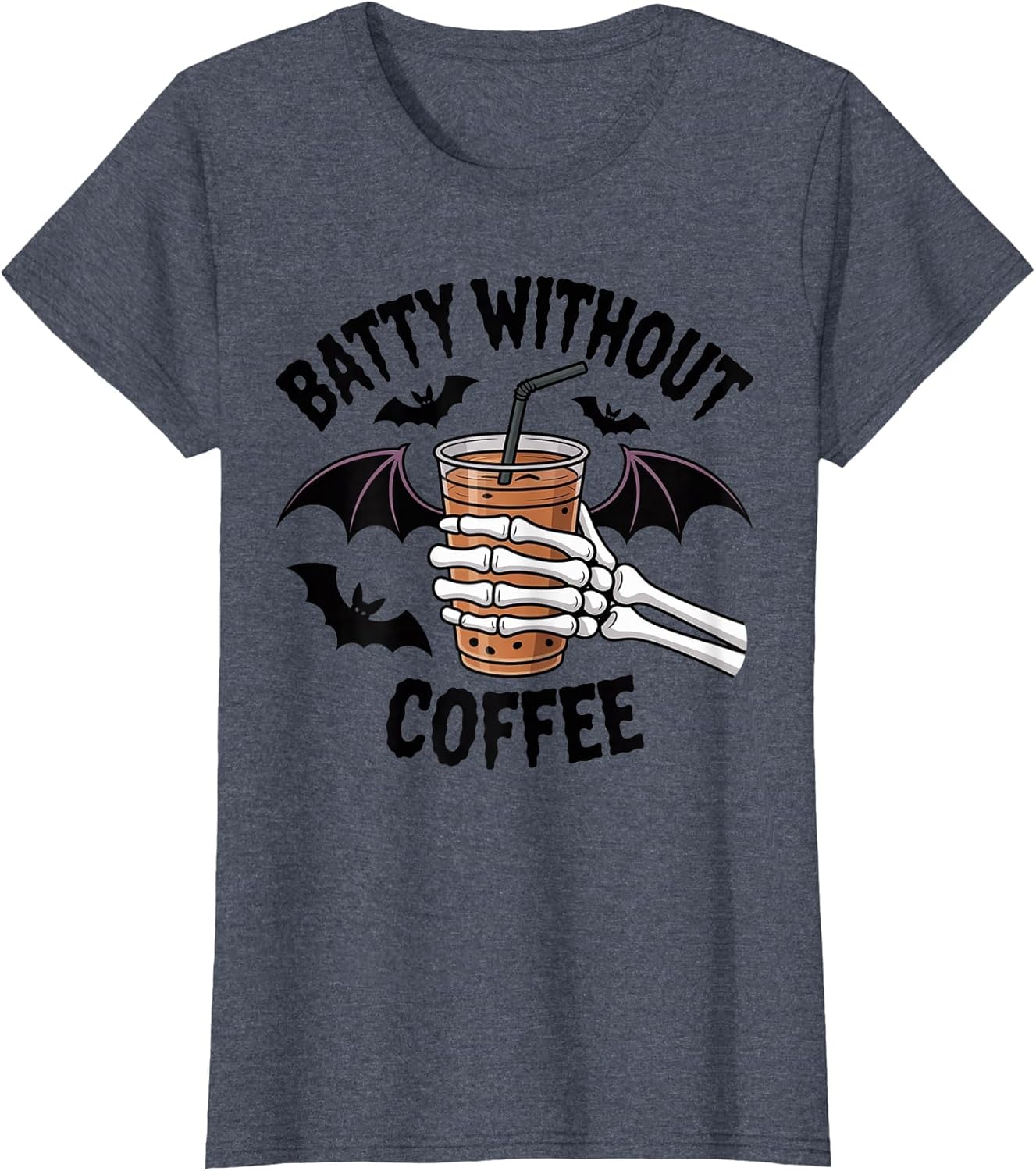 Batty Without Coffee Iced Coffee Skeleton Hand Halloween