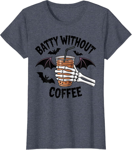 Batty Without Coffee Iced Coffee Skeleton Hand Halloween