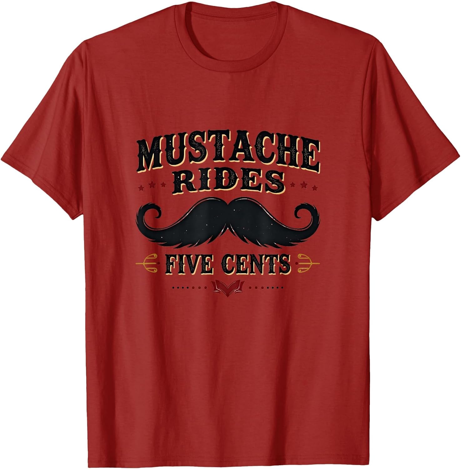 Mustache Rides Five Cents Vintage Humor Design