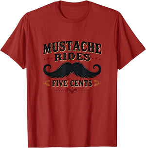 Mustache Rides Five Cents Vintage Humor Design