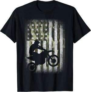 Camo Motocross Dirt Bike Racing Camouflage American US Flag