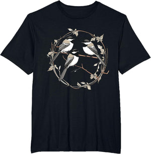 Black Capped Chickadee Geometric Patten Art,Cute Bird Lover