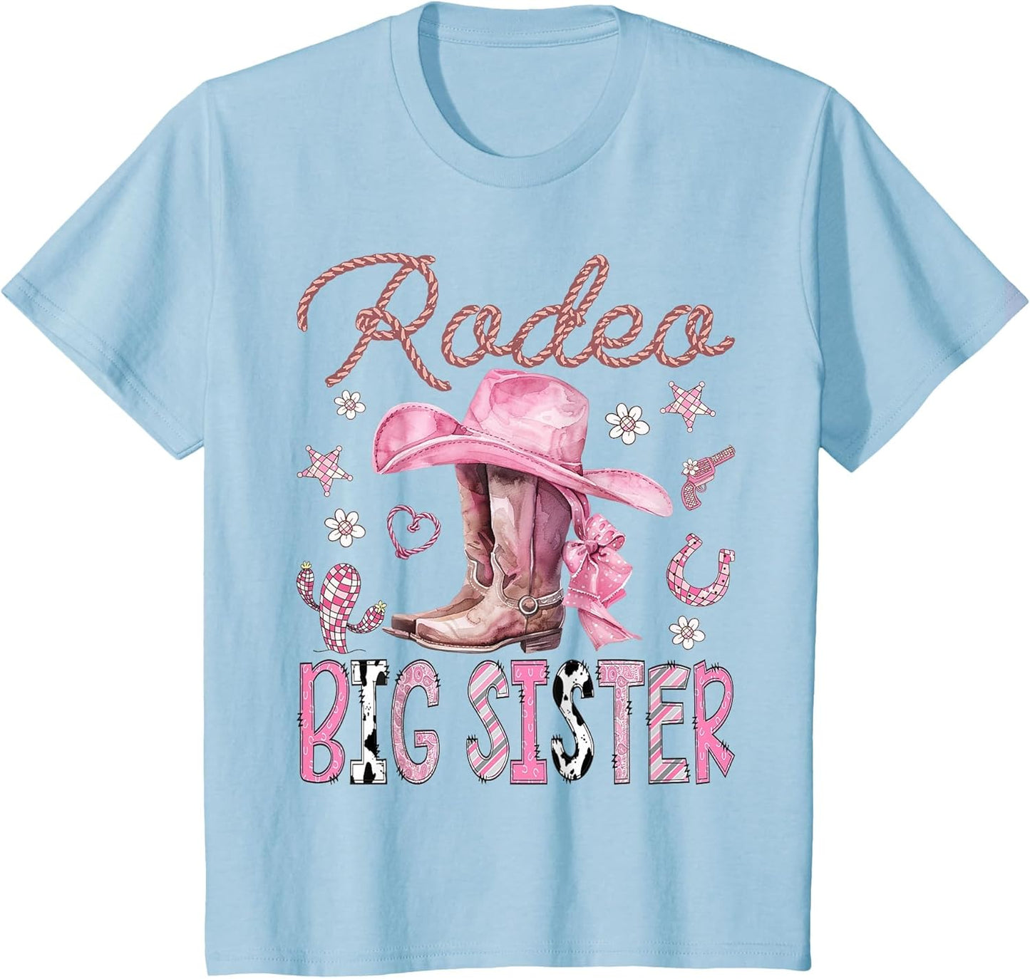 Rodeo Big Sister Pink Cowgirl Coquette Boots Birthday Girl