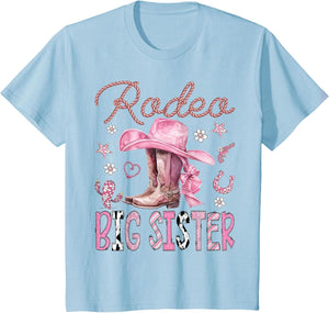 Rodeo Big Sister Pink Cowgirl Coquette Boots Birthday Girl