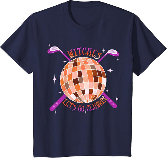 Witches Lets Go Clubbin' Golfer Disco Halloween Golfing