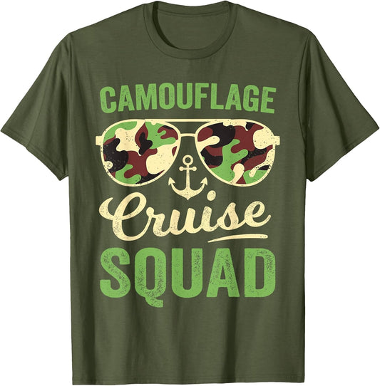 Camouflage Cruise Squad Retro Vintage Family Matching Camo