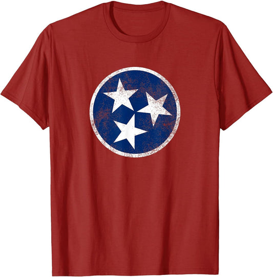 Tennessee Flag Tristar Logo Retro Vintage Distressed