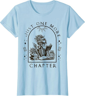 Just One More Chapter Vintage Skeleton Reading Book Reader
