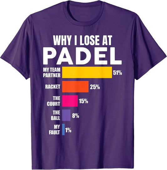 Padel-Shirt Why I Lose at Padel Tennis Funny Men Women