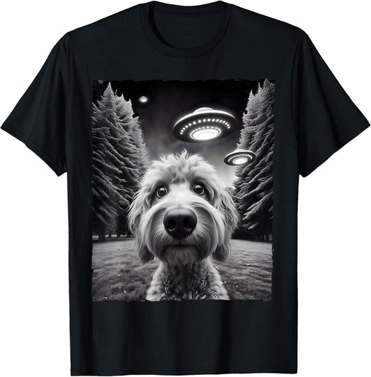 Funny Golden Doodle Selfie UFO Encounters for Dog Lovers