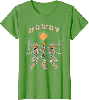 Howdy Cowboy Skeleton Dancing Country Western Halloween