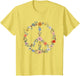 Retro Floral Peace Sign Boho Women Teens Girls Trendy Hippie