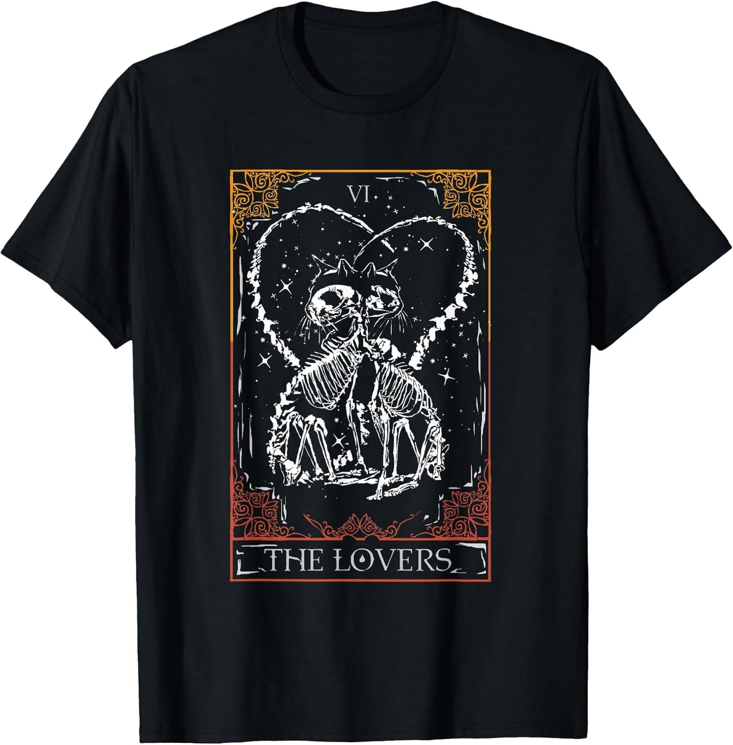 The Lovers Cat Tarot Card of Occult Bones Cats at Goth Tarot