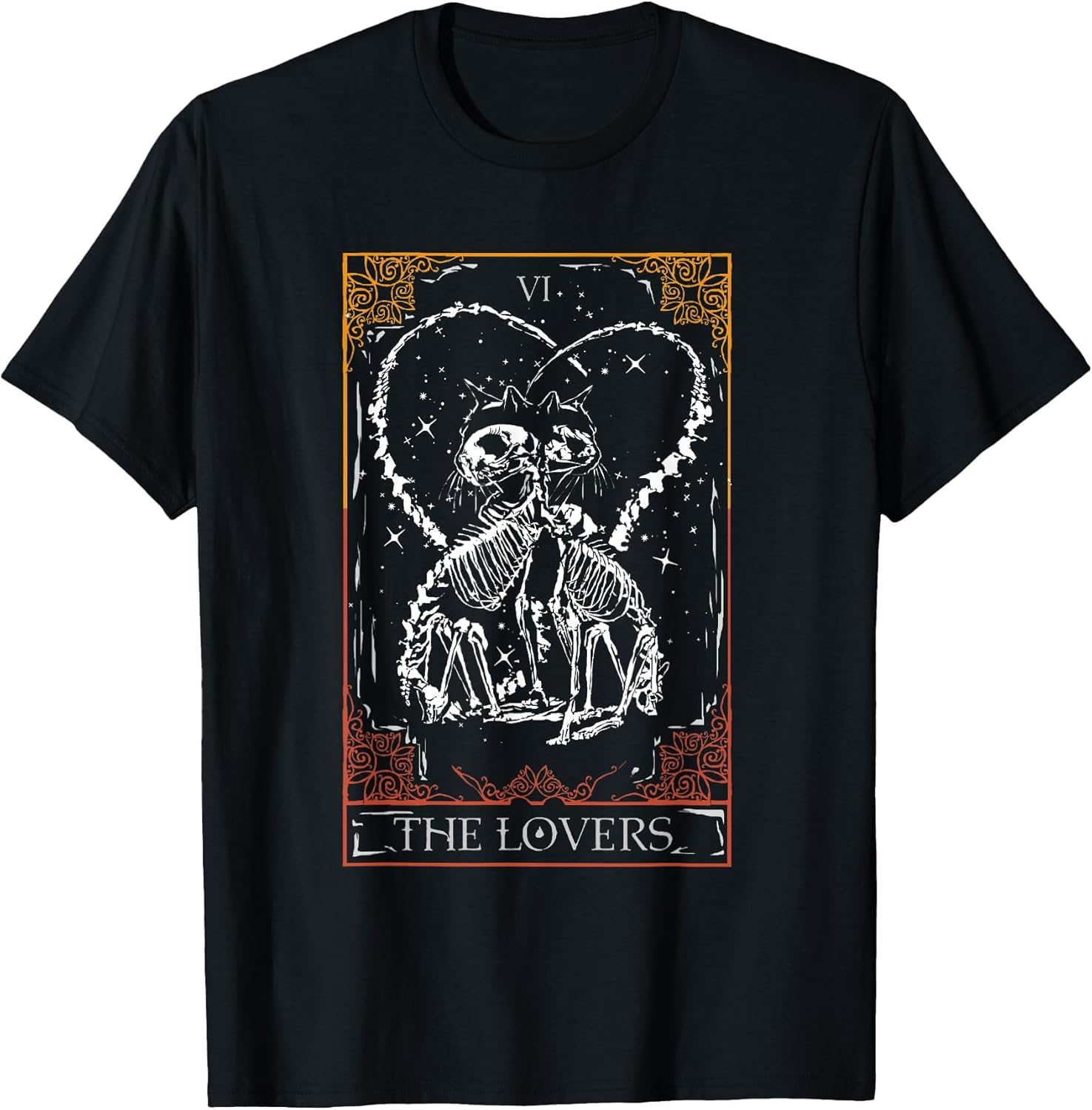The Lovers Cat Tarot Card of Occult Bones Cats at Goth Tarot