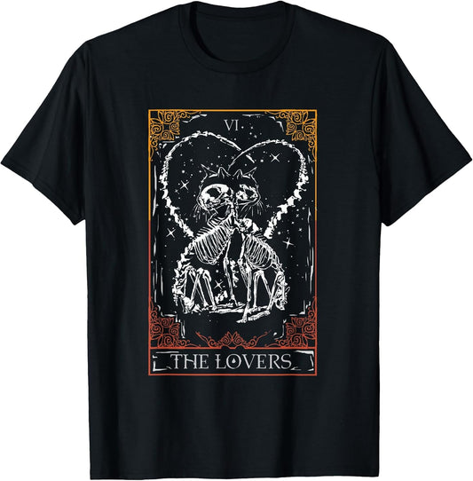 The Lovers Cat Tarot Card of Occult Bones Cats at Goth Tarot
