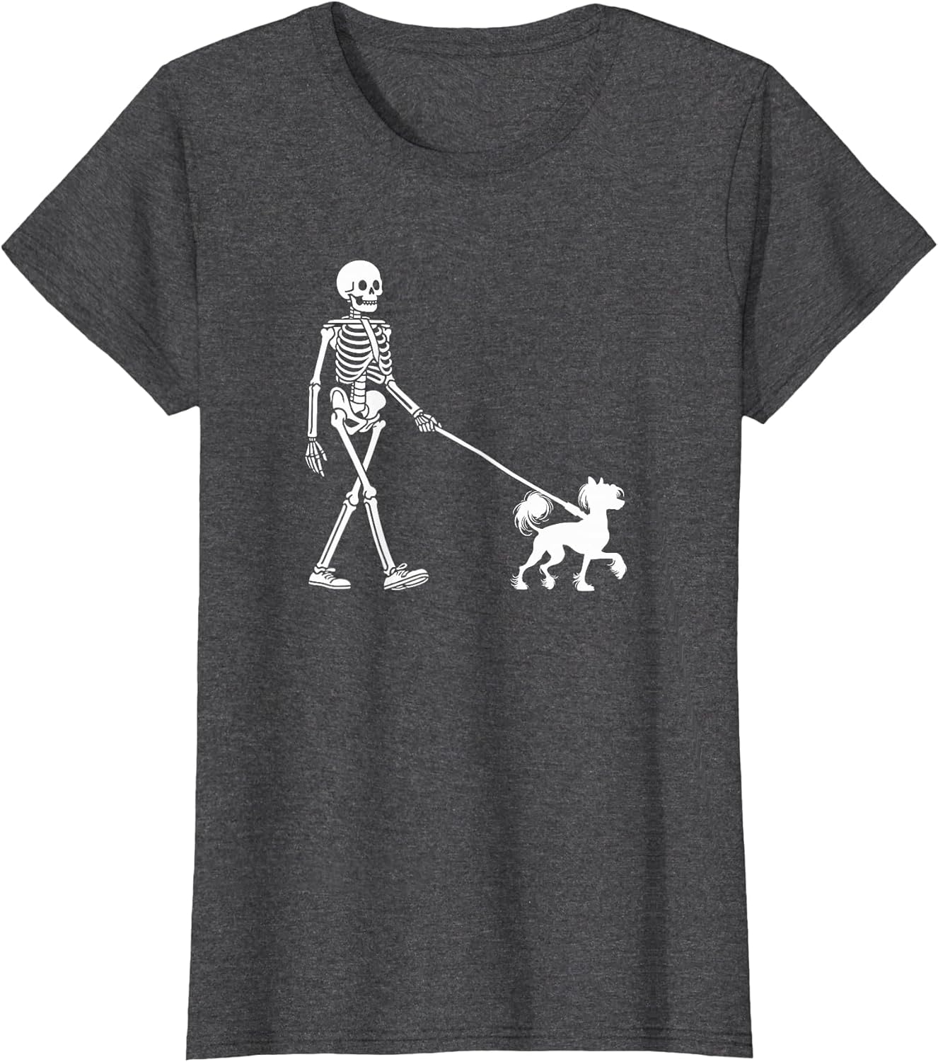 Skeleton Walking a Dog Chinese Crested Dog Halloween Outfit