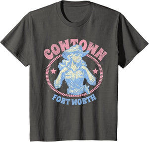Cowtown Fort Worth Texas Retro Western Cowgirl