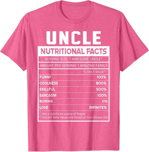 Uncle Nutritional Facts Funny Uncle Niece Nephew Love