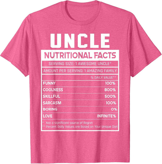 Uncle Nutritional Facts Funny Uncle Niece Nephew Love