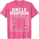 Uncle Nutritional Facts Funny Uncle Niece Nephew Love