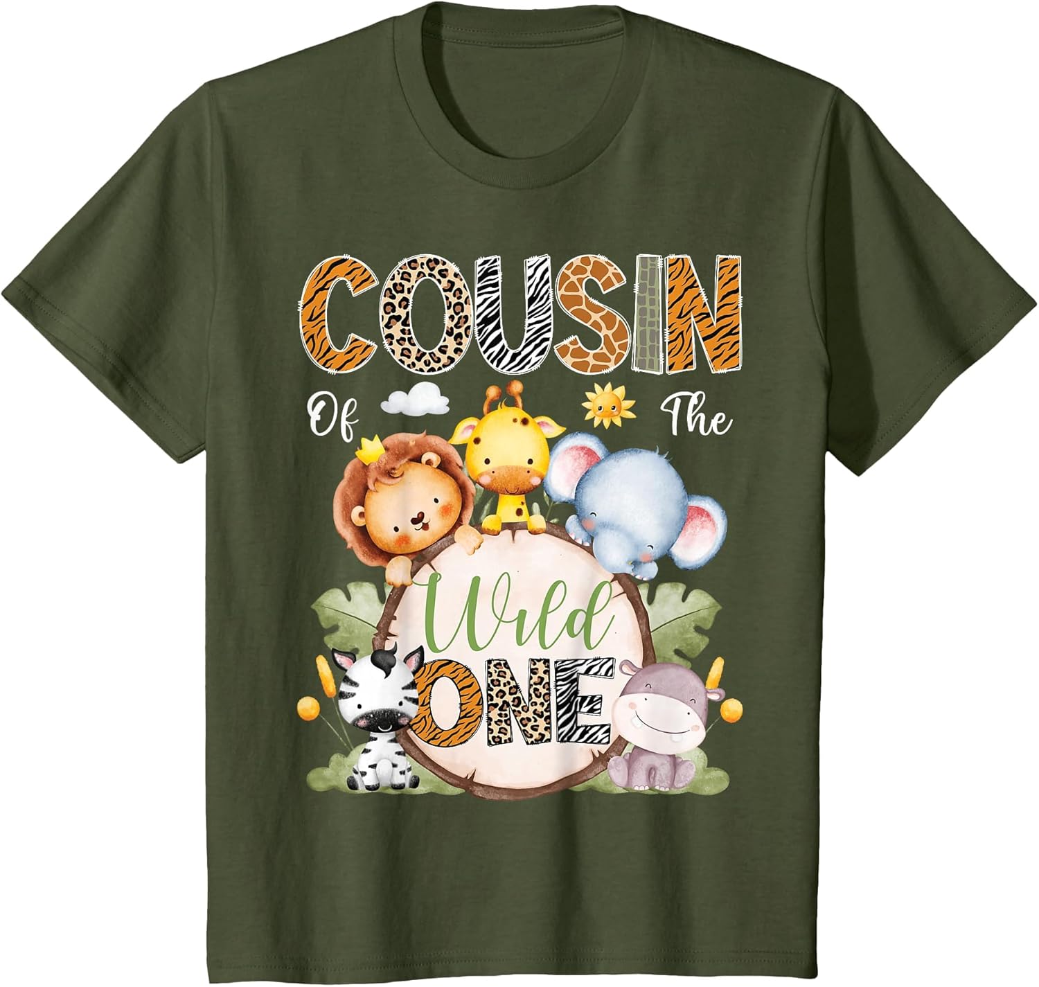 Cousin of The Wild One 1St Birthday Boy Safari Jungle