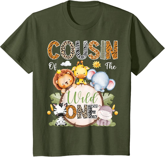 Cousin of The Wild One 1St Birthday Boy Safari Jungle