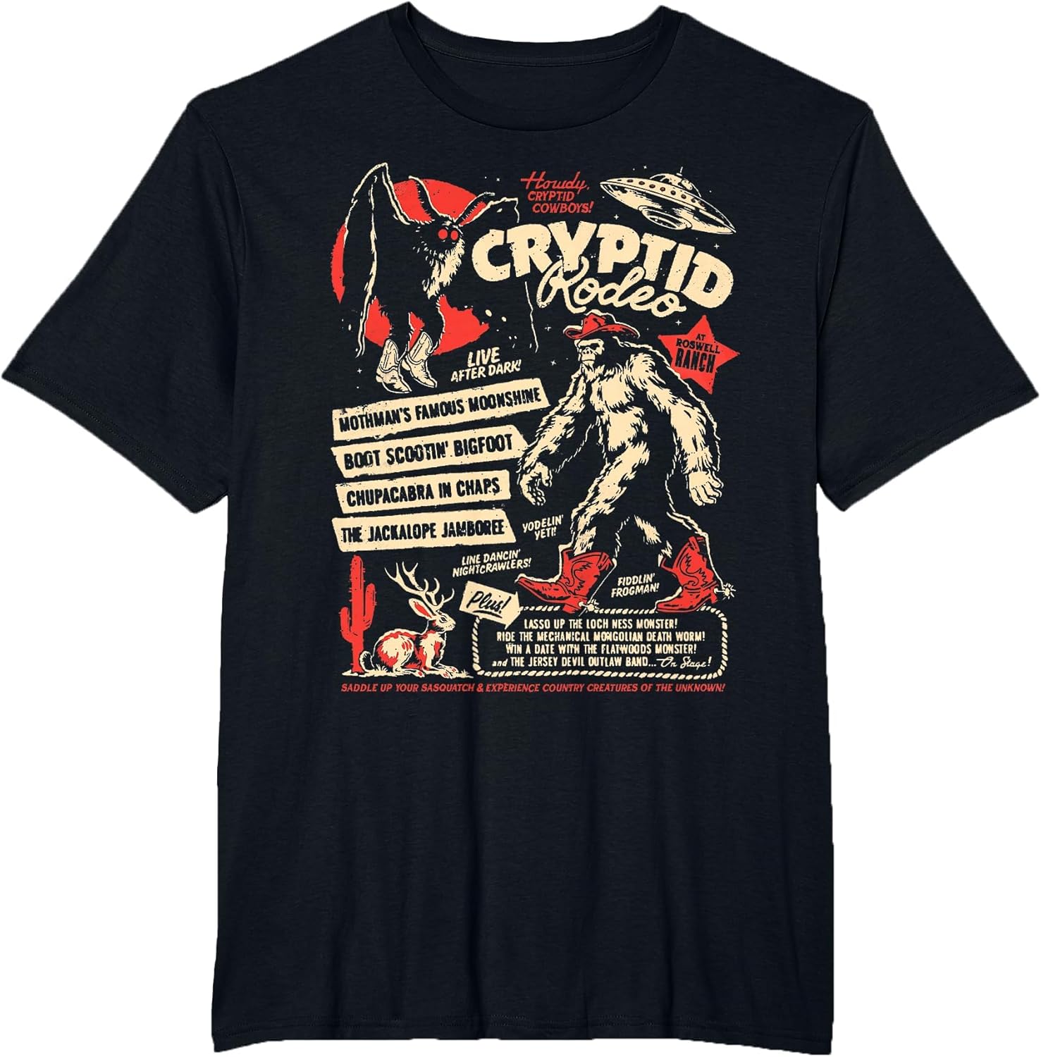 Cryptid Rodeo Mothman Chupacabra Jackalope Cowboy Halloween
