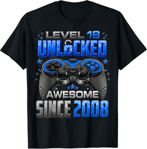 Level 18 Unlocked Awesome Since 2008 18th Birthday Gaming