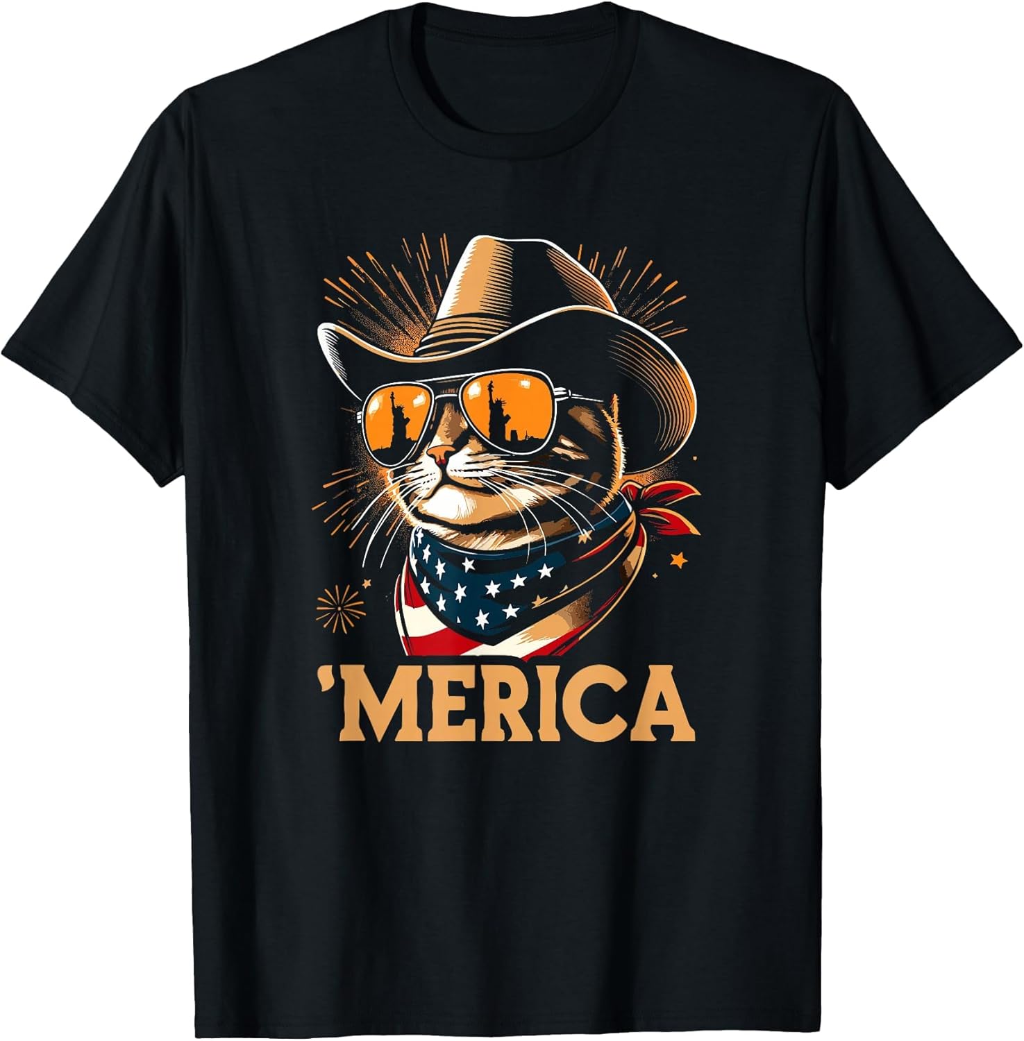 USA 'Merica Cat 4th of July Men Women Kids Funny Patriotic
