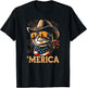 USA 'Merica Cat 4th of July Men Women Kids Funny Patriotic