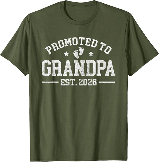 Promoted to Grandpa est. 2026 Grandparents Baby Announcement