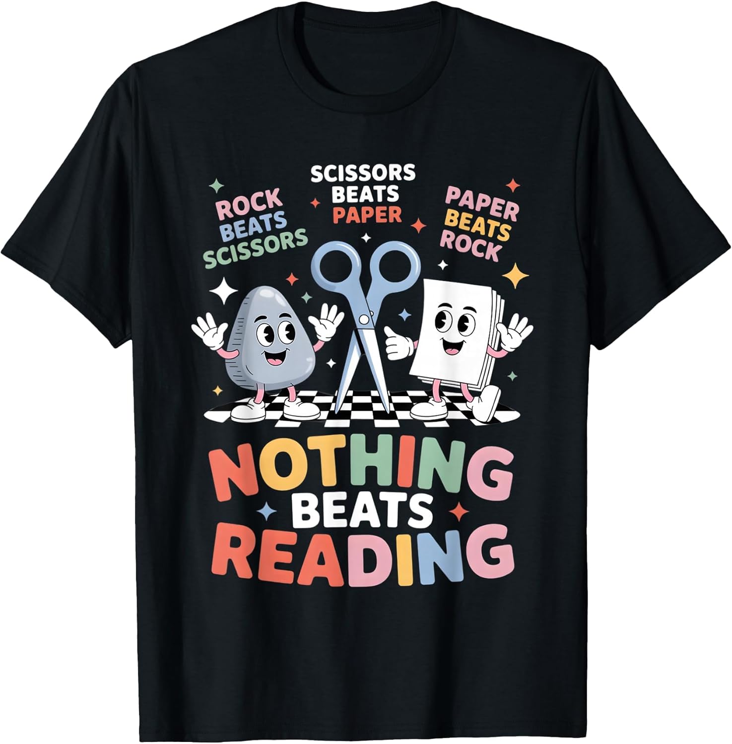 Nothing Beats Reading Teacher Librarian Rock Paper Scissors