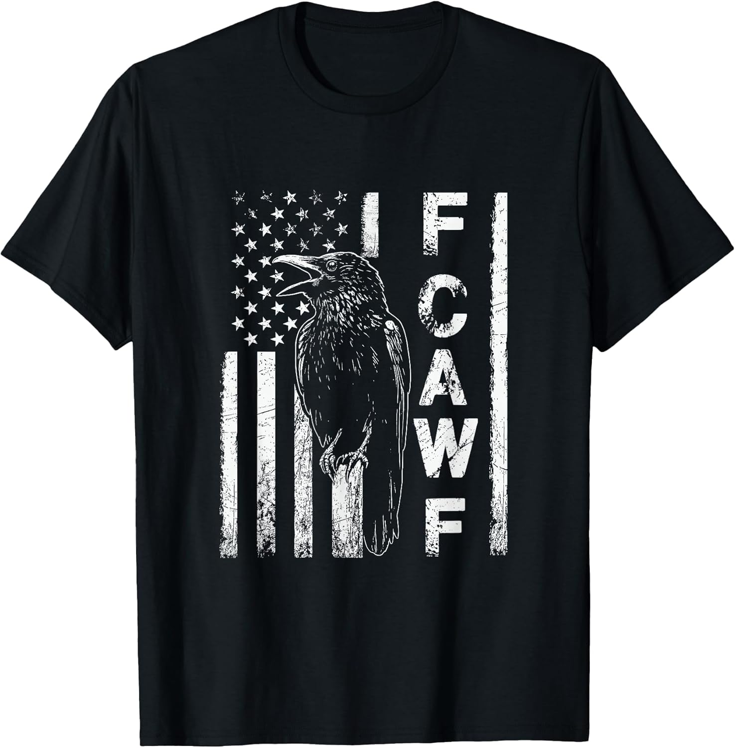 Funny F CAW F Crow with USA Flag