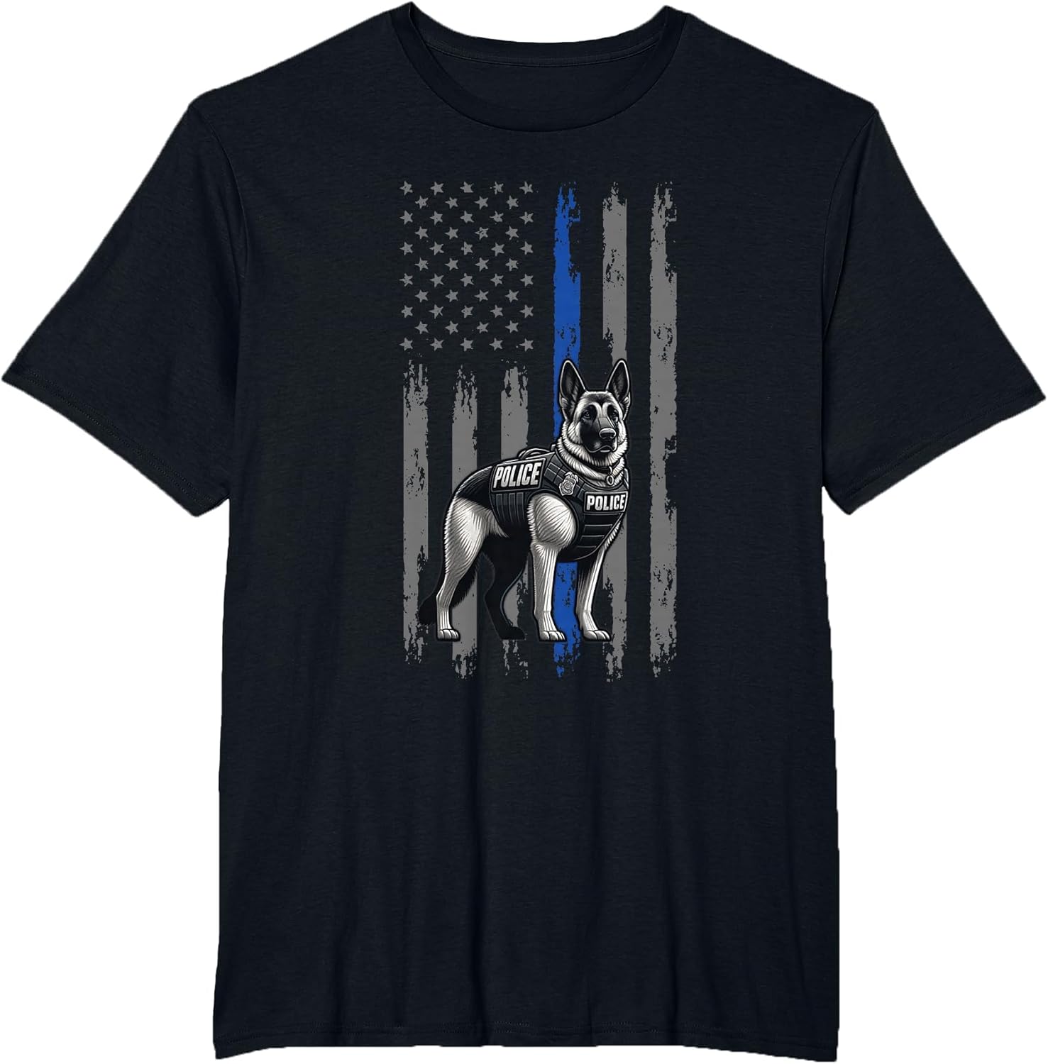 Police Flag with a Police Dog K9