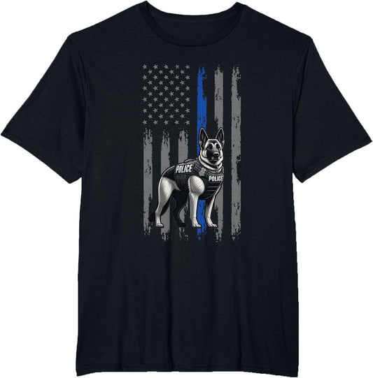 Police Flag with a Police Dog K9