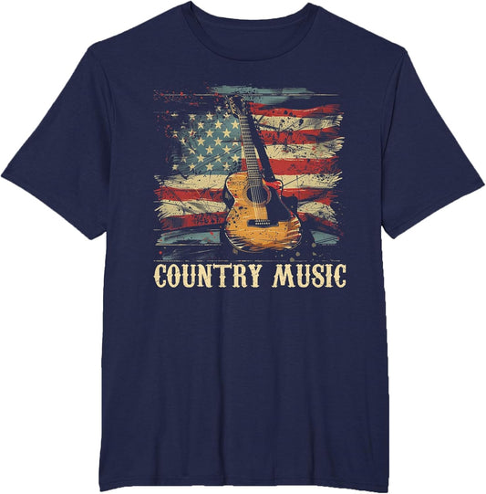 Country Music - Outlaw Western USA Patriotic Vintage Guitar