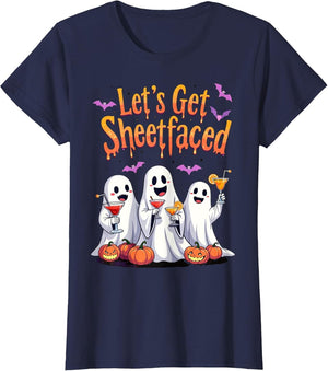 Let's Get Sheet Faced Cute Funny Ghost Drinking Halloween