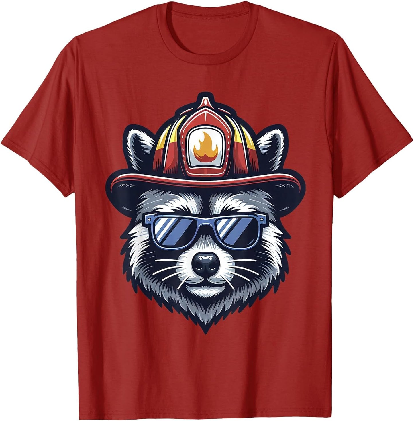 Firefighter Raccoon Funny Fire Department