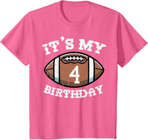 Kids Its My 4th Birthday American Football 4 Year Old Bday Boys