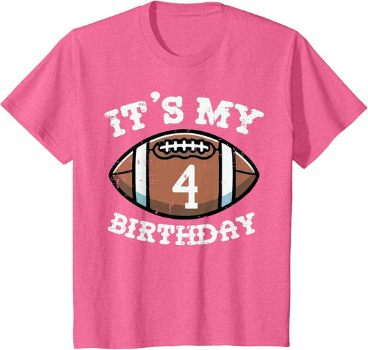 Kids Its My 4th Birthday American Football 4 Year Old Bday Boys