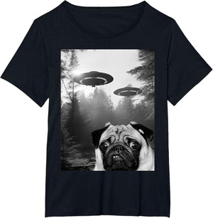 Funny Dog UFO Alien Pug Flying Saucer