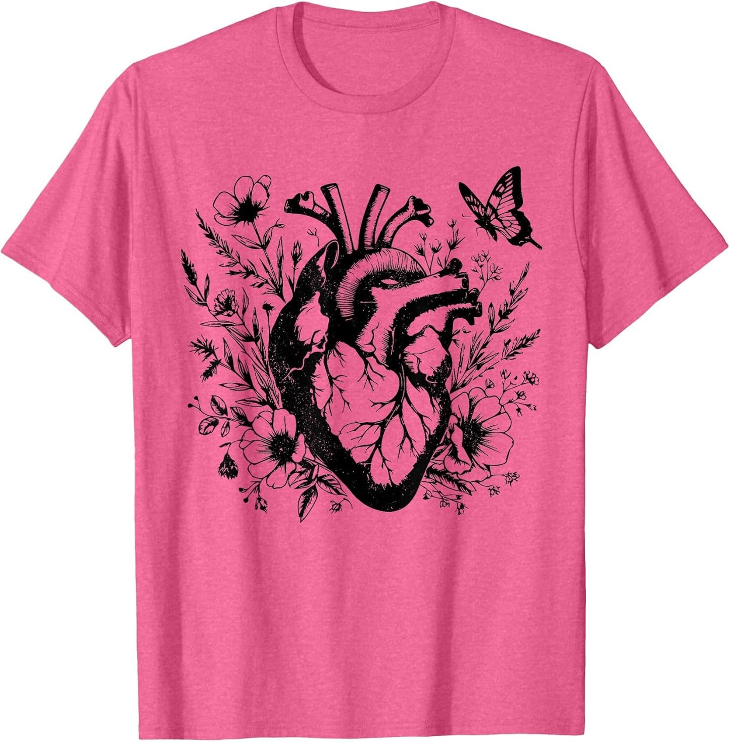 Vintage Floral Anatomical Organ Heart Graphic Cardiologist